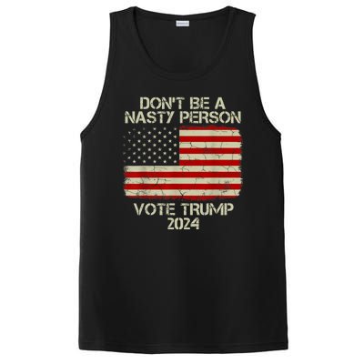 Don’t Be A Nasty Person Vote Trump 2024 USA Flag PosiCharge Competitor Tank