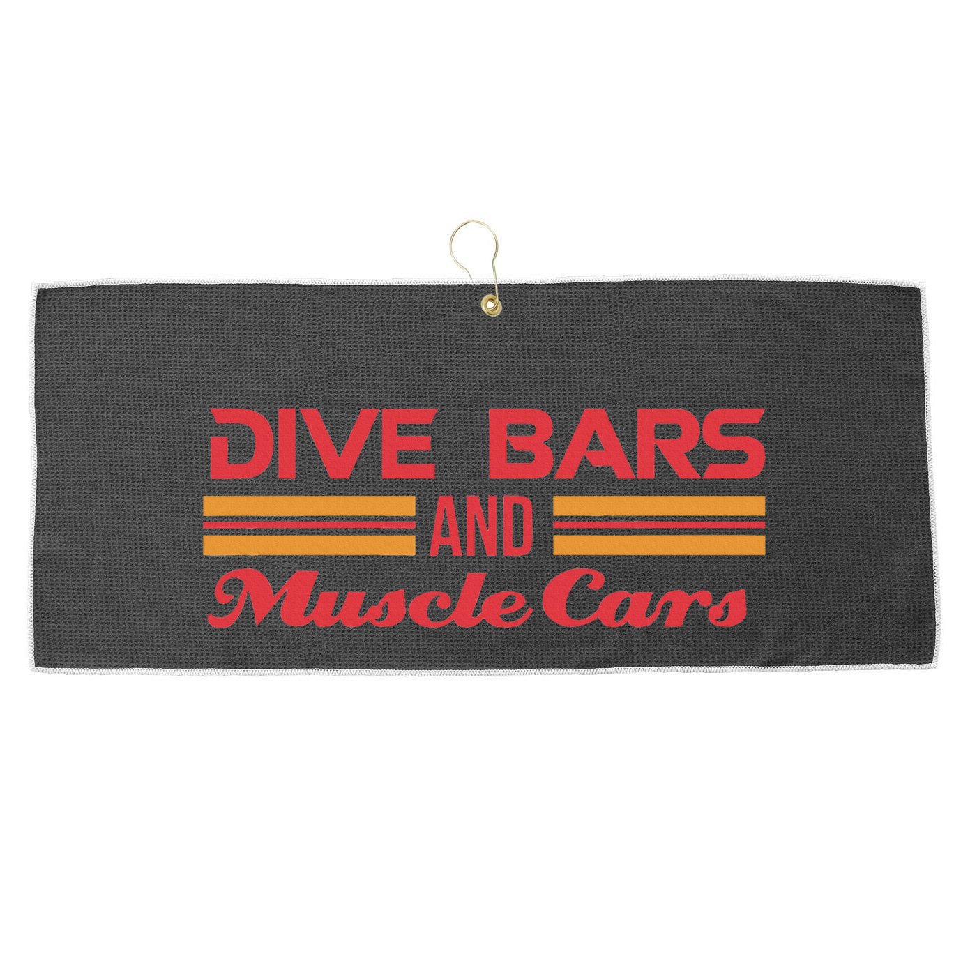 Dive Bars And Muscle Cars Muscle Car Large Microfiber Waffle Golf Towel