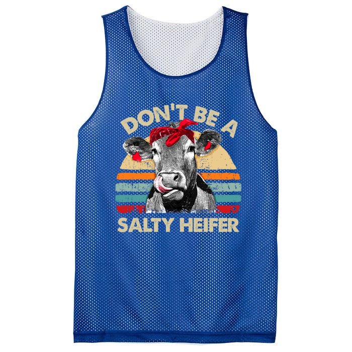 DonT Be A Salty Heifer Cows Lover Gift Vintage Farm Gift Mesh Reversible Basketball Jersey Tank