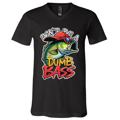 DonT Be A Dumb Bass Fishing Humor Fisherman Master Baiter .Png V-Neck T-Shirt
