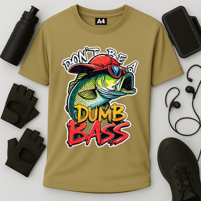 DonT Be A Dumb Bass Fishing Humor Fisherman Master Baiter .Png Cooling Performance Crew T-Shirt