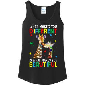 Different Beautiful Autism Awareness Puzzle Piece Giraffe Ladies Essential Tank