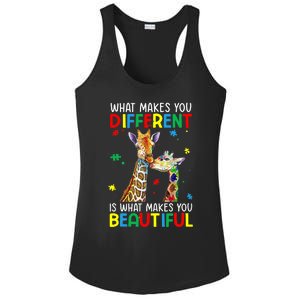 Different Beautiful Autism Awareness Puzzle Piece Giraffe Ladies PosiCharge Competitor Racerback Tank