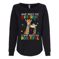 Different Beautiful Autism Awareness Puzzle Piece Giraffe Womens California Wash Sweatshirt