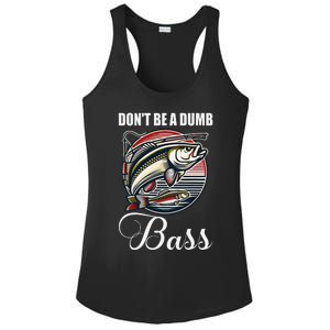 DonT Be A Dumb Bass Funny Fishing Quote Funny Fishing Meme Ladies PosiCharge Competitor Racerback Tank