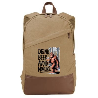Drink Beer Avoid Morons Bigfoot Cotton Canvas Backpack
