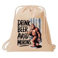 Drink Beer Avoid Morons Bigfoot Drawstring Bag