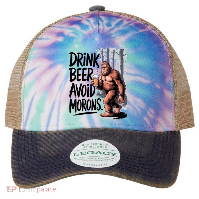 Drink Beer Avoid Morons Bigfoot Legacy Tie Dye Trucker Hat
