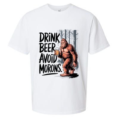Drink Beer Avoid Morons Bigfoot Sueded Cloud Jersey T-Shirt