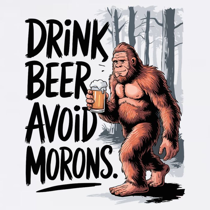 Drink Beer Avoid Morons Bigfoot Garment-Dyed Sweatshirt