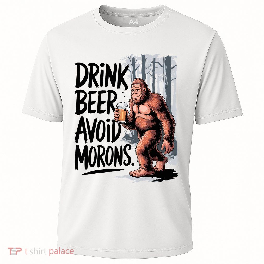 Drink Beer Avoid Morons Bigfoot Performance Shirt