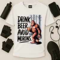 Drink Beer Avoid Morons Bigfoot Performance Shirt