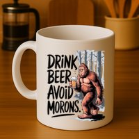 Drink Beer Avoid Morons Bigfoot Mug