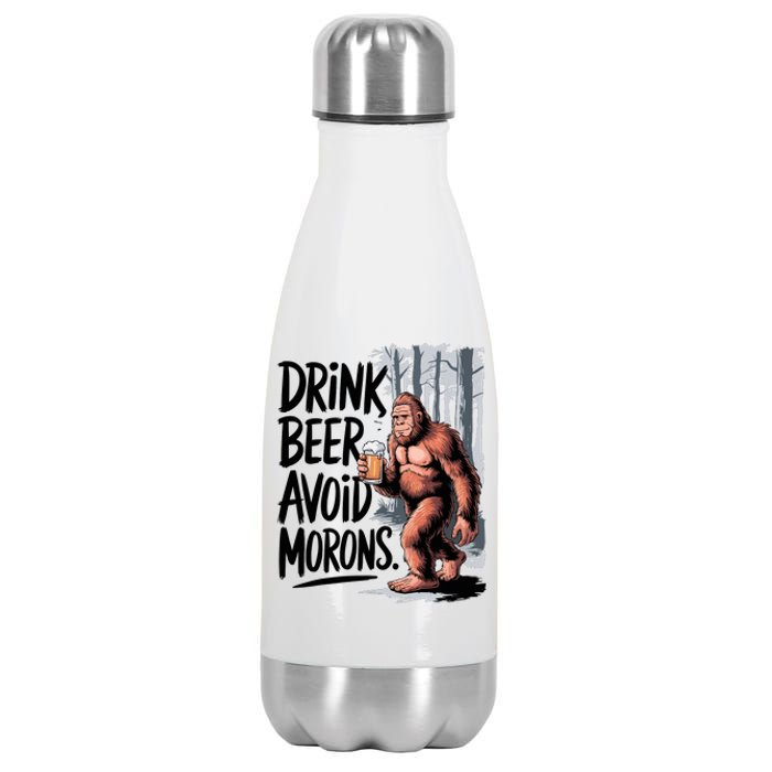 Drink Beer Avoid Morons Bigfoot Stainless Steel Insulated Water Bottle