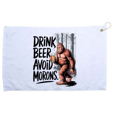 Drink Beer Avoid Morons Bigfoot Grommeted Golf Towel
