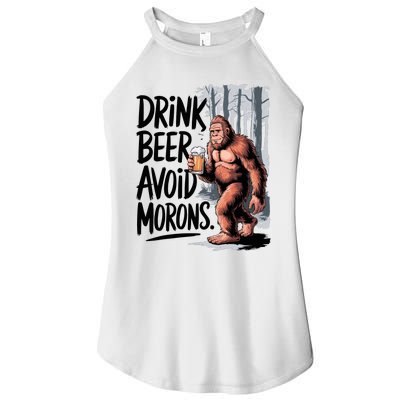 Drink Beer Avoid Morons Bigfoot Women’s Perfect Tri Rocker Tank