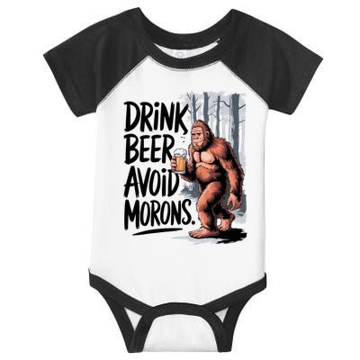 Drink Beer Avoid Morons Bigfoot Infant Baby Jersey Bodysuit