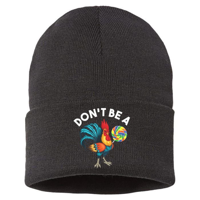 Don't Be A Cook Sucker Chicken Lollipop Sarcastic Humor Sustainable Knit Beanie