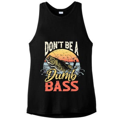 Don't Be A Dumb Bass Funny Angler Fishing Fisherman Ladies PosiCharge Tri-Blend Wicking Tank