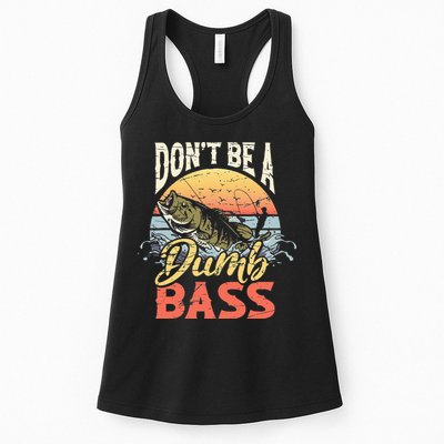 Don't Be A Dumb Bass Funny Angler Fishing Fisherman Womens Tank Top