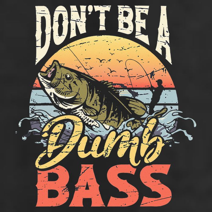 Don't Be A Dumb Bass Funny Angler Fishing Fisherman Golf Towel
