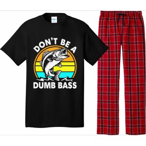 DonT Be A Dumb Bass Funny Fishing Dad Bass Fish Pajama Set