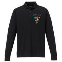 DonT Be A Sucker Funny Cock Chicken Father Day Performance Long Sleeve Polo