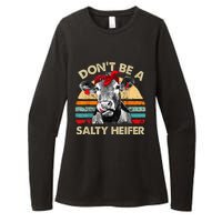 Dont Be A Salty Heifer Cute Highland Cow Lover Vintage Farm Womens CVC Long Sleeve Shirt