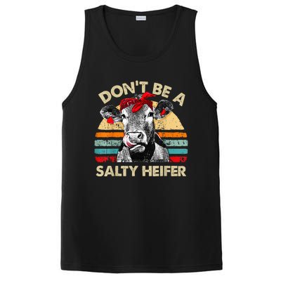 Dont Be A Salty Heifer Cute Highland Cow Lover Vintage Farm PosiCharge Competitor Tank