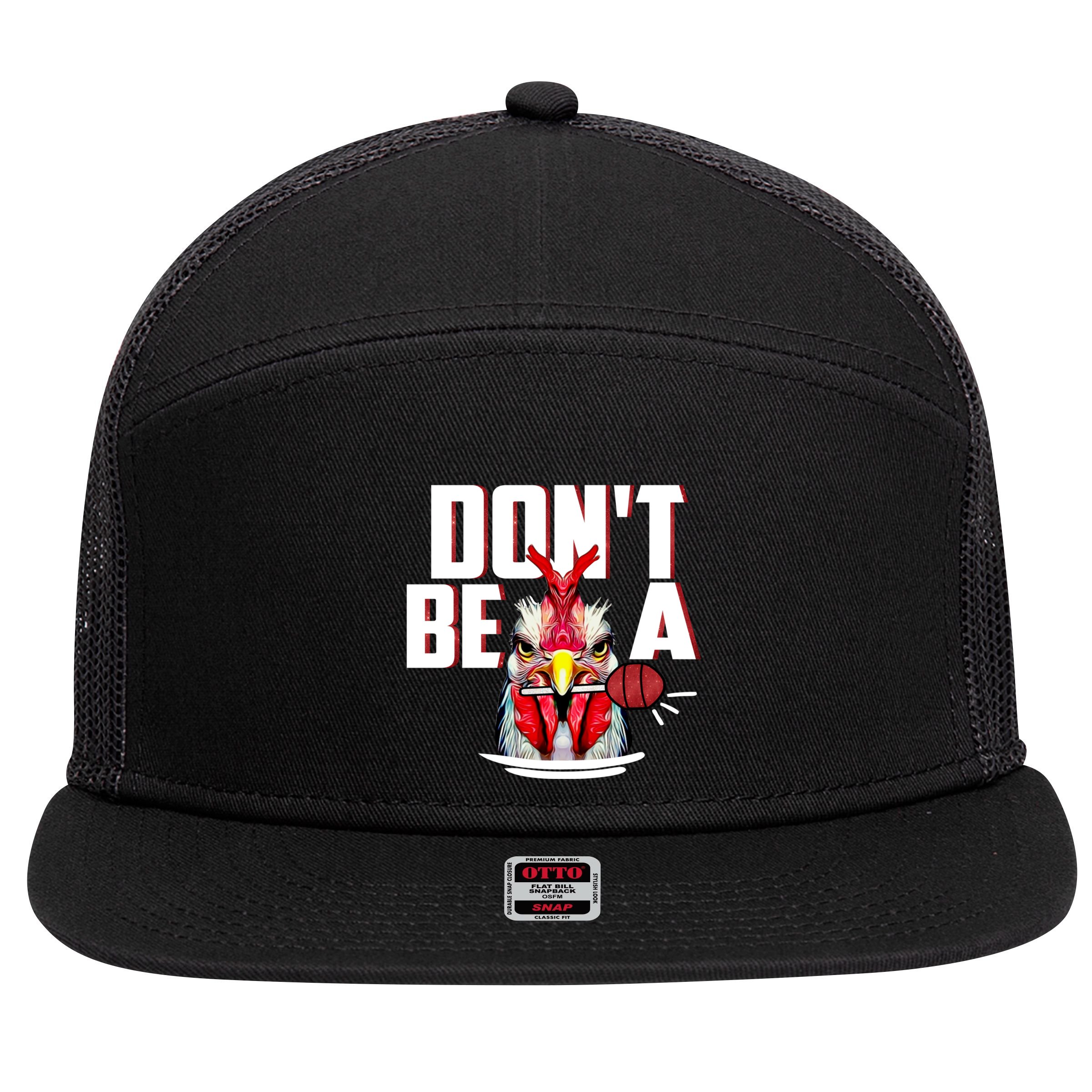 Dont Be A Cock Sucker Rooster Lollipop Funny Fathers Day 7 Panel Mesh Trucker Snapback Hat