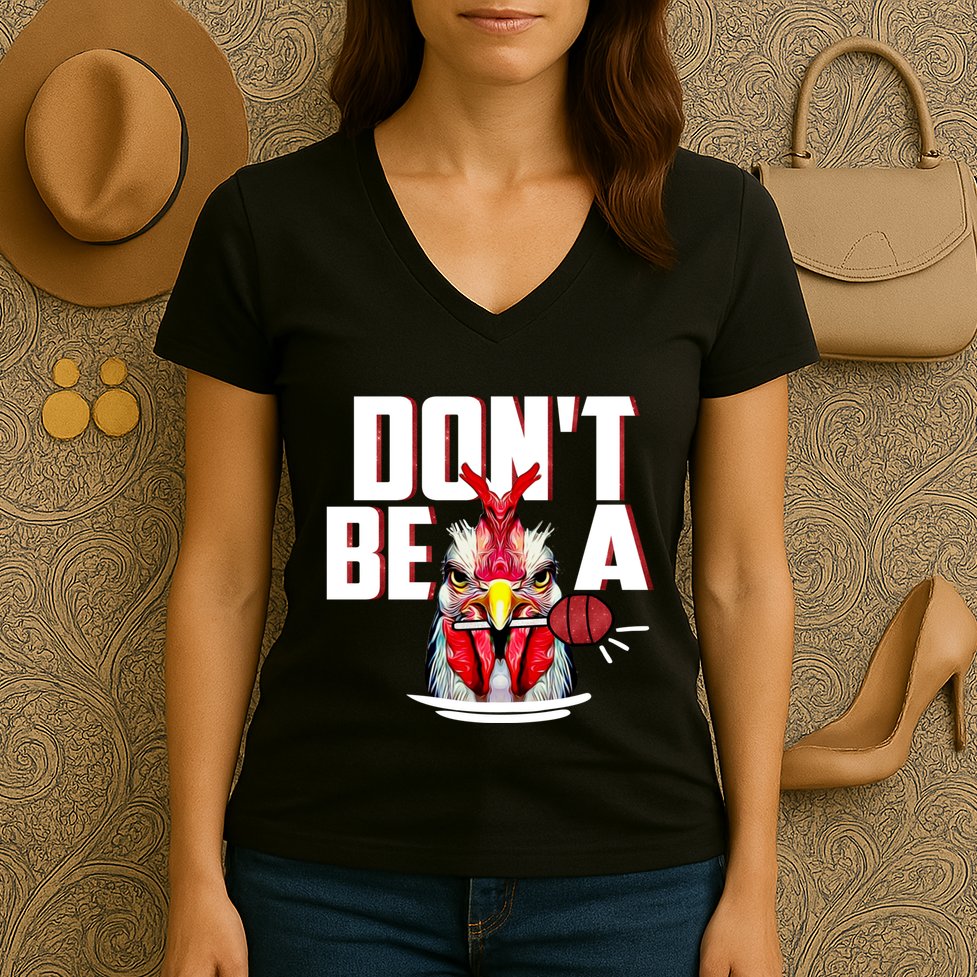 Dont Be A Cock Sucker Rooster Lollipop Funny Fathers Day Women's V-Neck T-Shirt