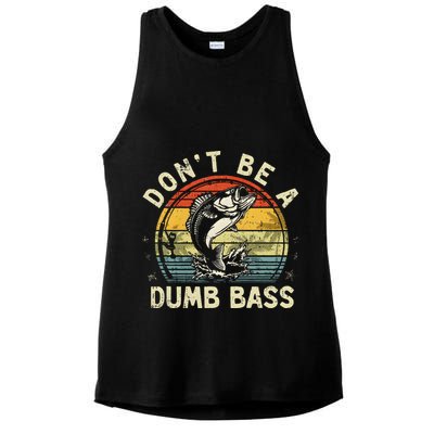 Dont Be A Dumb Bass Fish Dad Funny Fisherman Fishing Ladies PosiCharge Tri-Blend Wicking Tank