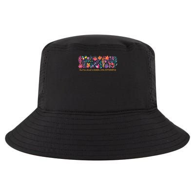 Dont Be Afraid to Bloom a Little Differently Flowers Autism Cool Comfort Performance Bucket Hat