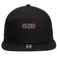 Dont Be Afraid to Bloom a Little Differently Flowers Autism 7 Panel Mesh Trucker Snapback Hat