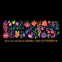 Dont Be Afraid to Bloom a Little Differently Flowers Autism Drawstring Bag