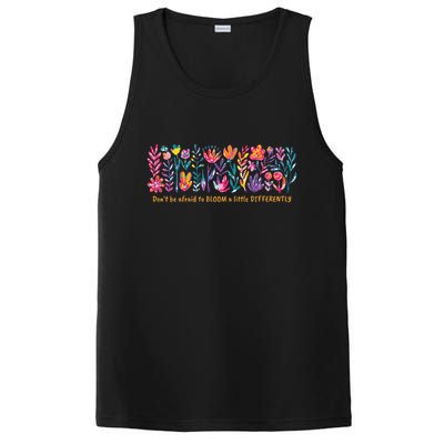 Dont Be Afraid to Bloom a Little Differently Flowers Autism PosiCharge Competitor Tank