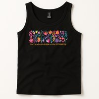 Dont Be Afraid to Bloom a Little Differently Flowers Autism Tank Top