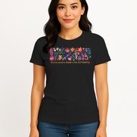 Dont Be Afraid to Bloom a Little Differently Flowers Autism Womens T-Shirt