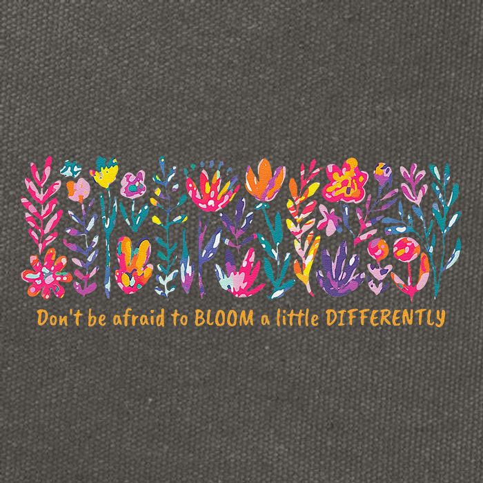 Dont Be Afraid to Bloom a Little Differently Flowers Autism Cotton Canvas Backpack