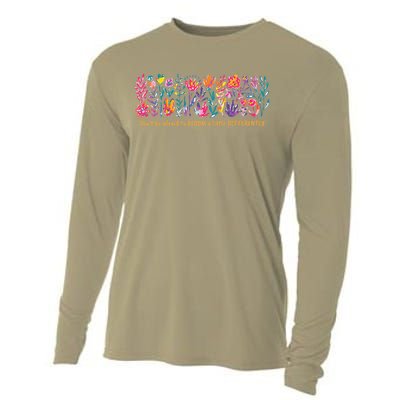 Dont Be Afraid to Bloom a Little Differently Flowers Autism Cooling Performance Long Sleeve Crew