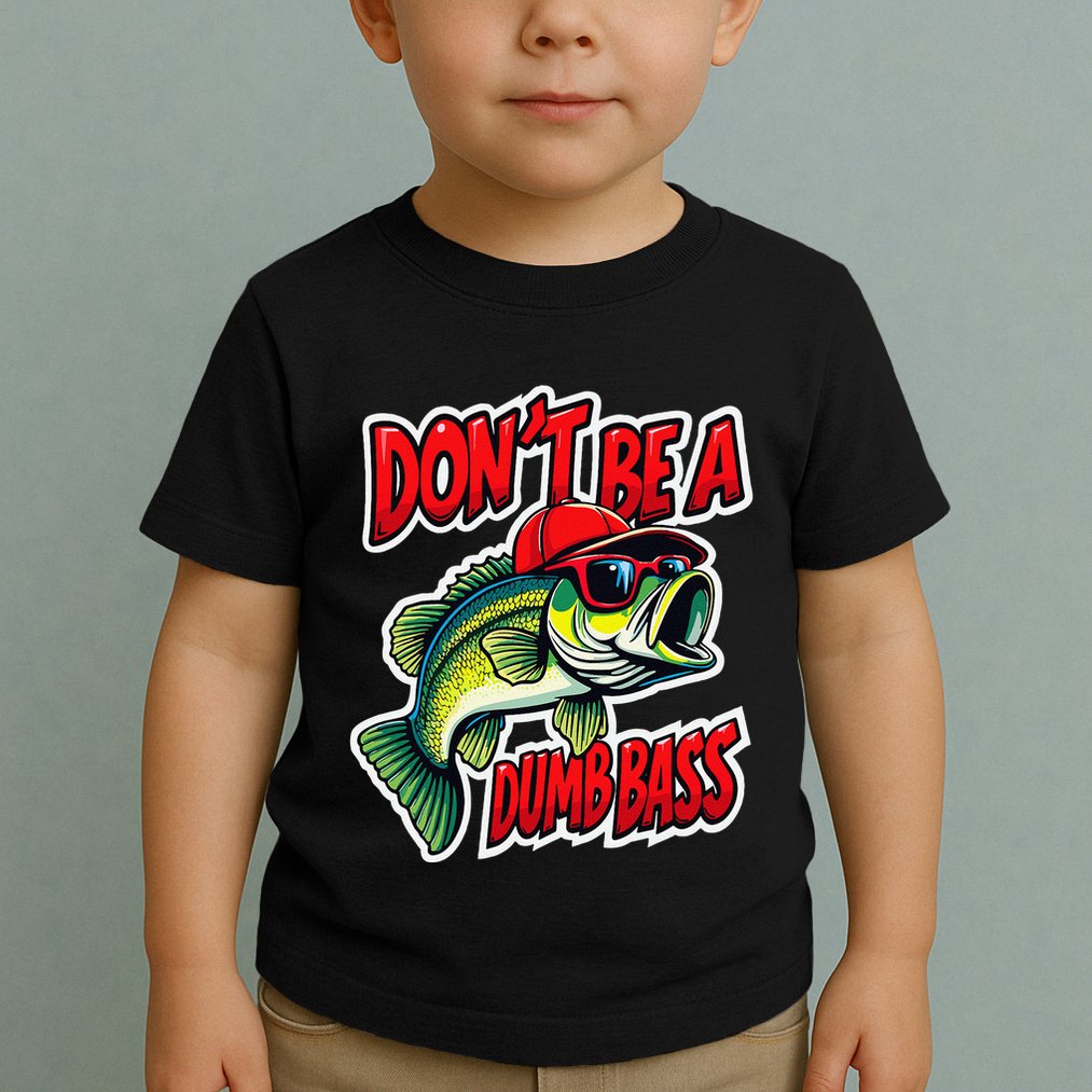 DonT Be A Dumb Bass Fishing Humor Fisherman Master Baiter .Png Toddler T-Shirt