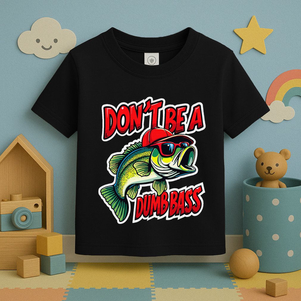 DonT Be A Dumb Bass Fishing Humor Fisherman Master Baiter .Png Toddler T-Shirt