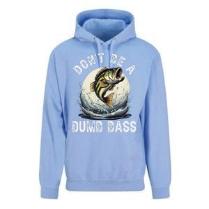 Dont Be A Dumb Bass Funny Fishing Joke For Dad Love Unisex Surf Hoodie