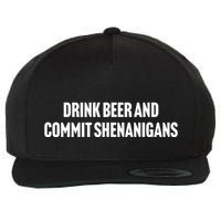 Drink Beer And Commit Shenanigans Wool Snapback Cap