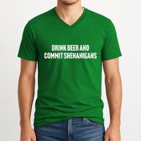 Drink Beer And Commit Shenanigans V-Neck T-Shirt