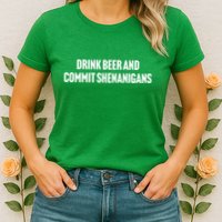 Drink Beer And Commit Shenanigans Womens T-Shirt