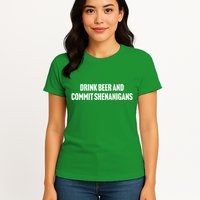 Drink Beer And Commit Shenanigans Womens T-Shirt