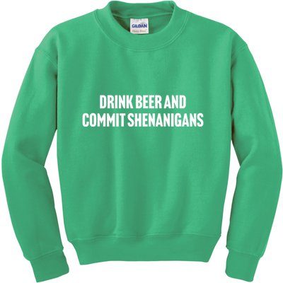 Drink Beer And Commit Shenanigans Kids Sweatshirt