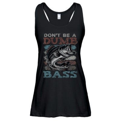 Dont Be A Dumb Bass Funny Bass Fishing Dad Jokes Ladies Essential Flowy Tank