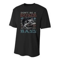 Dont Be A Dumb Bass Funny Bass Fishing Dad Jokes Youth Performance Sprint T-Shirt